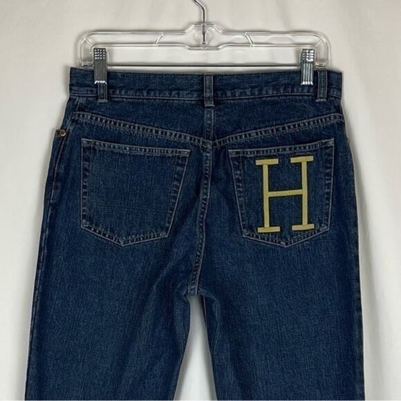 Tommy Hilfiger Embroidered Logo 100% Cotton Straight Leg Y2K Jeans NWOT Size 6 - Picture 5 of 11